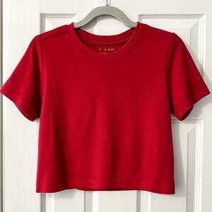 A New Day Red Cropped Crewneck T-Shirt | Women’s Size Large
